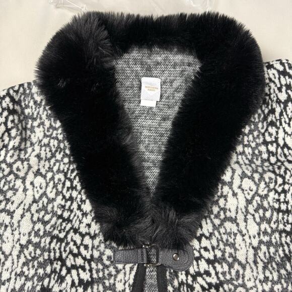 Daphne Fur Trim Cardigan Shawl Cardigan Sz S/M Animal Print Penny Lane Mob Wife - Picture 4 of 12